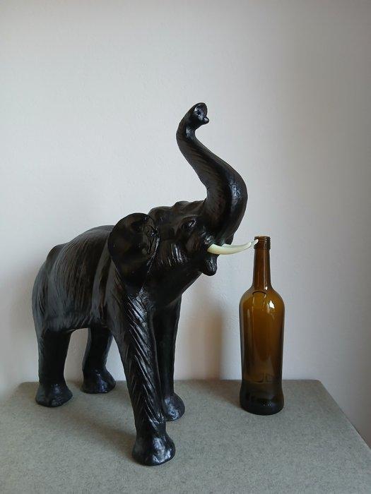 sculptuur, olifant, mid-century - 51 cm - Leder, Antiek en Kunst, Curiosa en Brocante
