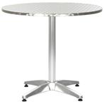 vidaXL Tuintafel 80x70 cm aluminium zilverkleurig, Tuin en Terras, Verzenden, Nieuw, Metaal