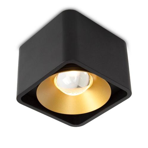 Lars Opbouwspot Zwart/Goud Binnenverlichting Spots opbouw, Huis en Inrichting, Lampen | Spots, Verzenden