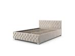 Veiling - Gestoffeerd Bed Nizza - 140 x 200 cm - Beige, Huis en Inrichting, Slaapkamer | Bedden, Nieuw