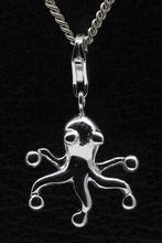 Zilveren Octopus glad hanger en/of bedel, Sieraden, Tassen en Uiterlijk, Verzenden, Nieuw