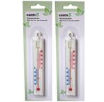 Kunststof Thermometer Wit voor binnen of buiten set van 2..., Verzenden, Nieuw