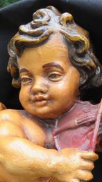 Beeld - Grote putto met viool - 50 cm - Composiet -