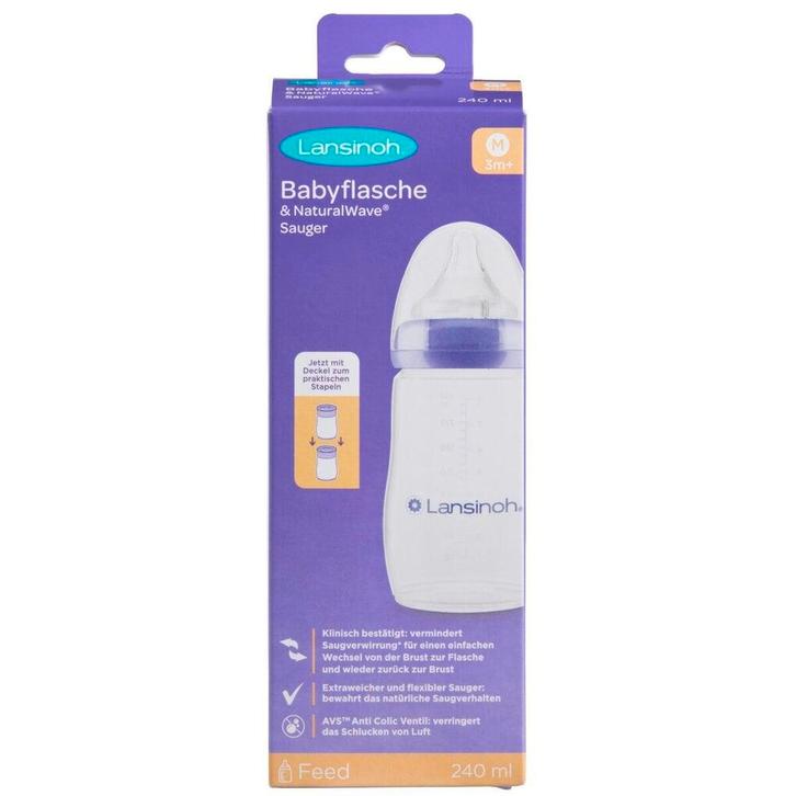 Lansinoh Babyfles met NaturalWave Speen, Kinderen en Baby's, Babyvoeding en Toebehoren, Nieuw, Verzenden