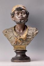 Goldscheider-stijl - sculptuur, Oriëntaals echtpaar - 39 cm