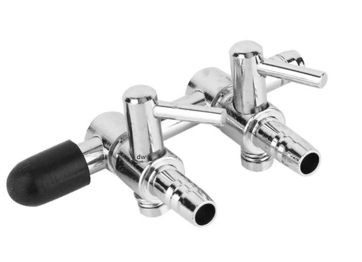 RVS Luchtverdeler 2 uitgangen 4mm (6mm aansluiting), Dieren en Toebehoren, Vissen | Aquaria en Toebehoren, Overige typen, Nieuw