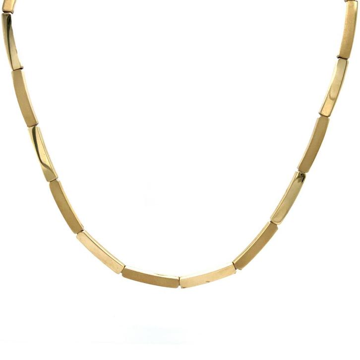 Gouden choker 46 cm 14 karaat, Sieraden, Tassen en Uiterlijk, Kettingen, Goud, Zo goed als nieuw, Goud, Verzenden