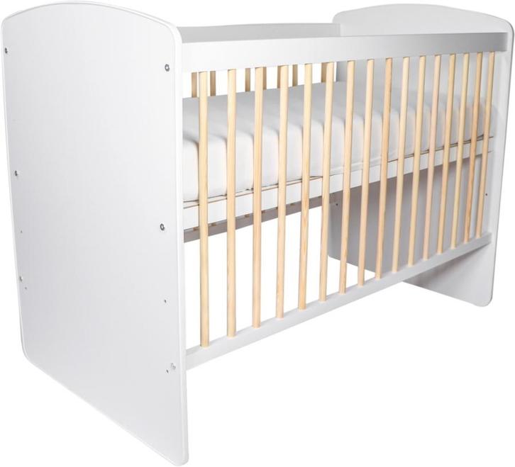 MamaLoes Ledikant Karolina Wit/Naturel 60 x 120 cm, Kinderen en Baby's, Kinderkamer | Complete kinderkamers, Nieuw, Verzenden