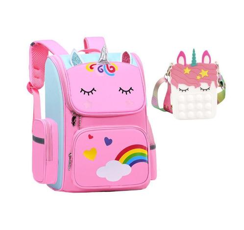 Unicorn-Rugtas-Eenhoorn-Kinderrugzak-Schooltas-Roze-40x27x15, Sieraden, Tassen en Uiterlijk, Tassen | Schooltassen, 30 tot 40 cm