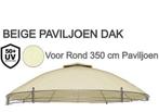 Waterdicht dak-Rond-350 cm paviljoen Beige, Tuin en Terras, Nieuw, 2 meter of meer, Overige typen, Minder dan 5 meter