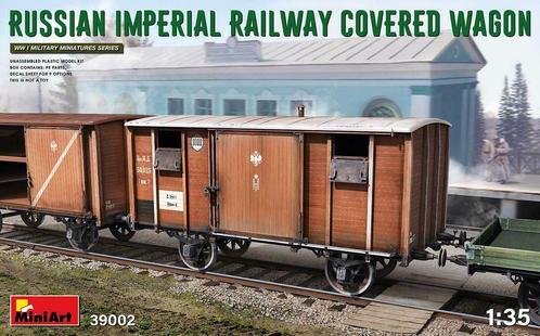 Miniart - Russian Imperial Railway Covered Wagon 1:35 (6/20), Hobby en Vrije tijd, Modelbouw | Overige, Nieuw, Verzenden