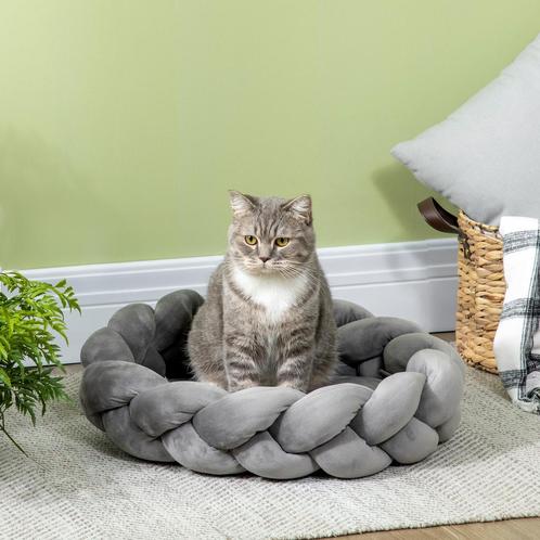 Huisdierkussen - Cozy Paws - Wasbaar - Donut - Grijs, Dieren en Toebehoren, Hondenmanden, Nieuw, Stof, Ophalen of Verzenden