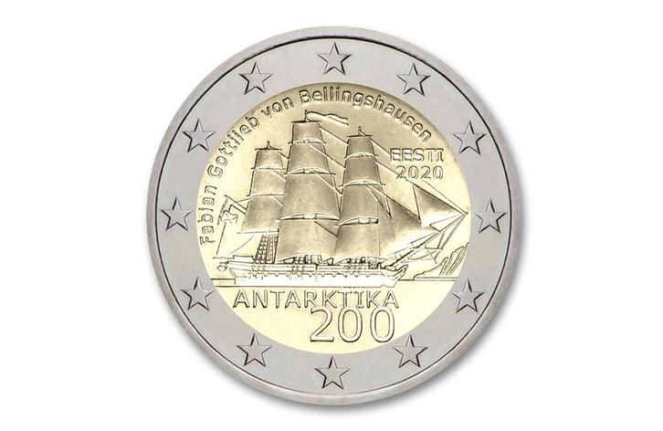 2 euro 200 jaar Ontdekking Antartica 2020 - Estland, Postzegels en Munten, Munten | Europa | Euromunten, Verzenden