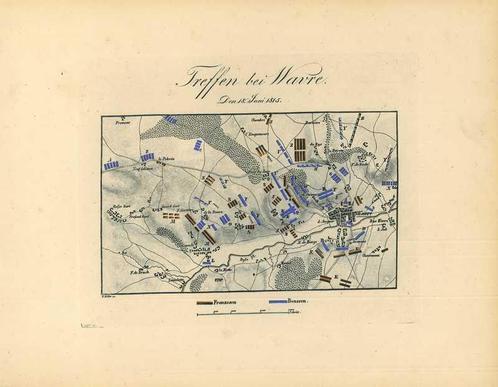 Kaart van Wavre, Antiek en Kunst, Kunst | Etsen en Gravures