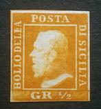 Italiaanse oude staten - Sicilië 1859 - 1/2 gr. feloranje II, Postzegels en Munten, Postzegels | Europa | Italië, Gestempeld