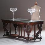 Antieke tafels / Kapitale Empire stijl bibliotheektafel / sc