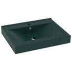 Keramiek Wastafel Donkergroen 60cm | Tweedekansje | OP=OP, Ophalen of Verzenden, Nieuw, Steen, Wastafel