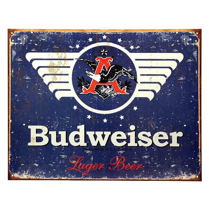 Budweiser bier wandplaat - Metalen wand plaatjes, Hobby en Vrije tijd, Feestartikelen, Ophalen of Verzenden