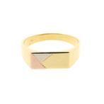 Tricolor gouden zegelring | Heren (vintage heren ring), Goud, 20 of groter, Gebruikt, Heer