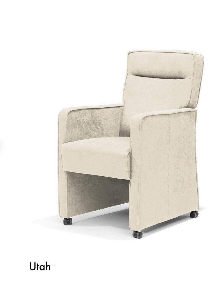 Eetkamerstoel Utah - eetkamerstoelen - Wit, Huis en Inrichting, Stoelen, Wit, Nieuw, Stof