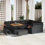 vidaXL 12-delige Tuinbankenset met kussens poly rattan, Tuin en Terras, Verzenden, Nieuw, Rotan