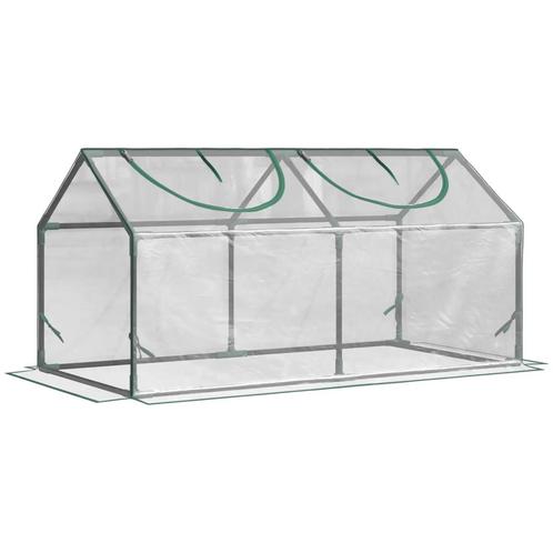 TRUUSK Foliekas Met Venster, PVC Broeikas 120x60x60 Cm, Tran, Tuin en Terras, Kassen, Nieuw, Verzenden