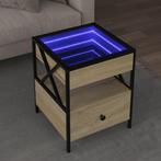 vidaXL Salontafel met Infinity LED 40x40x51 cm sonoma, Huis en Inrichting, Minder dan 50 cm, 50 tot 100 cm, Verzenden, Nieuw
