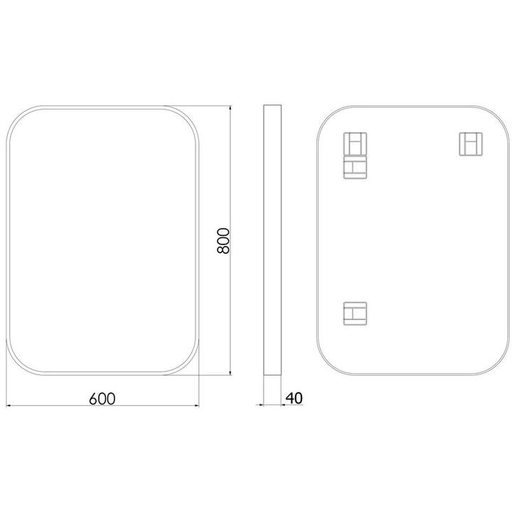 Spiegel Sapho Cona 60x80 cm Framed Zwart, Huis en Inrichting, Badkamer | Badkamermeubels, Ophalen of Verzenden
