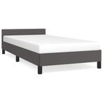 90x200 Bedframe met Hoofdeinde Grijs | Tweedekansje | OP=OP, Overige materialen, 90 cm, Eenpersoons, Nieuw