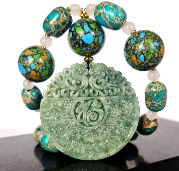 Gemengde edelstenen - Collier - Majestueus - Hemelse Vogel -, Antiek en Kunst, Antiek | Boeken en Bijbels