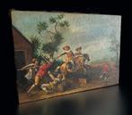 Oostenrijkse school (XX) - Cavalieri assaltano la locanda, Antiek en Kunst
