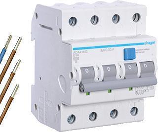 Hager ADM416G aardlekautomaat 16A B-kar 30mA 4P 400V beschikbaar voor biedingen