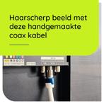 Coax kabel op de hand gemaakt - 20 meter  - Wit - IEC 4G, Audio, Tv en Foto, Audiokabels en Televisiekabels, Verzenden, Nieuw