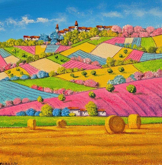 Giulio Morandi (XX-XXI) - Campi estivi, Antiek en Kunst, Kunst | Schilderijen | Klassiek