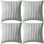 vidaXL Buitenkussens 45x45 cm gestreept grijs 4 st, Huis en Inrichting, Woonaccessoires | Kussens, Verzenden, Nieuw, Grijs