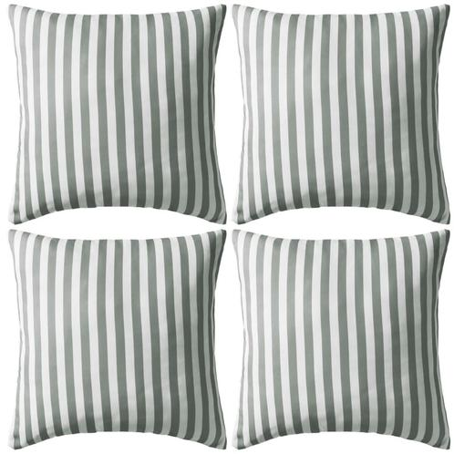 vidaXL Buitenkussens 45x45 cm gestreept grijs 4 st, Huis en Inrichting, Woonaccessoires | Kussens, Grijs, Nieuw, Verzenden