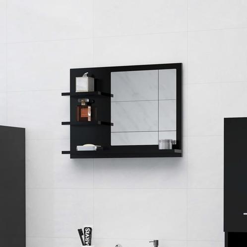 vidaXL Badkamerspiegel 60x10,5x45 cm bewerkt hout zwart, Huis en Inrichting, Tafels | Kaptafels, Nieuw, Verzenden