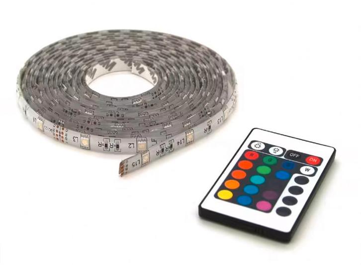 Prolight LED-Strip 3 Meter - Koud Wit - Batterijgevoed - Met, Huis en Inrichting, Lampen | Losse lampen, Nieuw, Verzenden