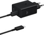 Samsung - USB-C Duo Adapter 50W Met Kabel - EP-T5020X - Z..., Telecommunicatie, Mobiele telefoons | Telefoon-opladers, Verzenden