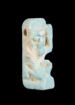 Oude Egypte, late periode Faience Shu Amulet (Zonder, Antiek en Kunst