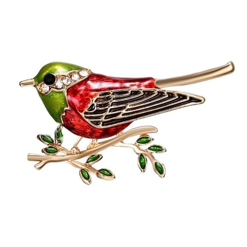 Fako Bijoux® - Broche - Vogel - Vogel Op Tak - 45x26mm -, Sieraden, Tassen en Uiterlijk, Broches, Verzenden
