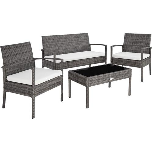 Wicker zitgroep Sparta 3+1 - grijs, Tuin en Terras, Tuinsets en Loungesets, Verzenden