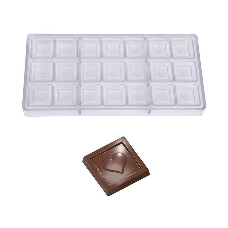 Bonbonvorm Chocolate World Hart Caraque (21x) 32x5mm, Hobby en Vrije tijd, Taarten en Cupcakes maken, Nieuw, Verzenden