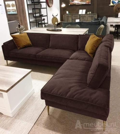 Hoekbank Alverna - hoekbanken - Bruin, Huis en Inrichting, Banken | Sofa's en Chaises Longues, Nieuw, Stof