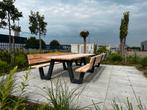 Picknicktafel stalen frame met Douglas hout, Gratis bezorgd!, Tuin en Terras, Tuinsets en Loungesets, Nieuw, Tuinset, Hardhout