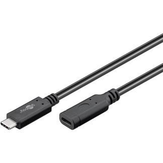 USB C verlengkabel | Goobay | 1 meter | USB 3.1, Computers en Software, Pc- en Netwerkkabels, Nieuw, Verzenden