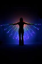 Grote Vleugels Parelmoer Led Lampjes Elfje Kostuum Iridescen, Ophalen of Verzenden, Nieuw, Carnaval, Kleding