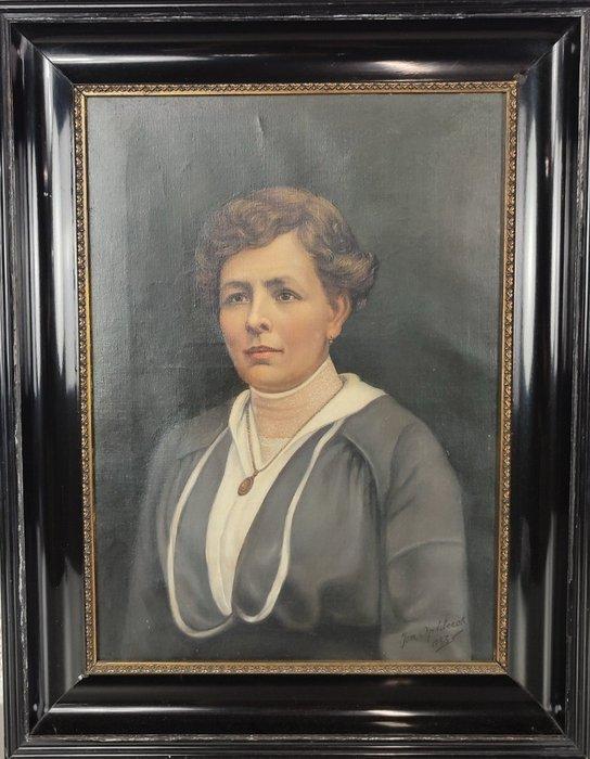 Belgische school (XIX) - Portret van een vrouw, Antiek en Kunst, Kunst | Schilderijen | Klassiek