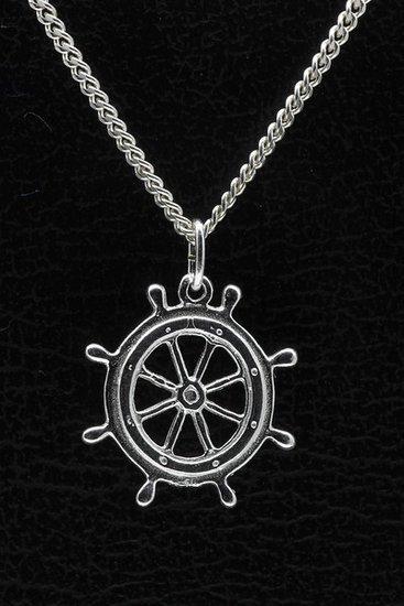 Zilveren Stuurrad ketting hanger - 2, Sieraden, Tassen en Uiterlijk, Kettinghangers, Verzenden