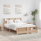 vidaXL Bedframe met hoofdeinde Bruin 160 x 200 cm Massief, Huis en Inrichting, Slaapkamer | Bedden, Verzenden, Nieuw, Beige, Hout